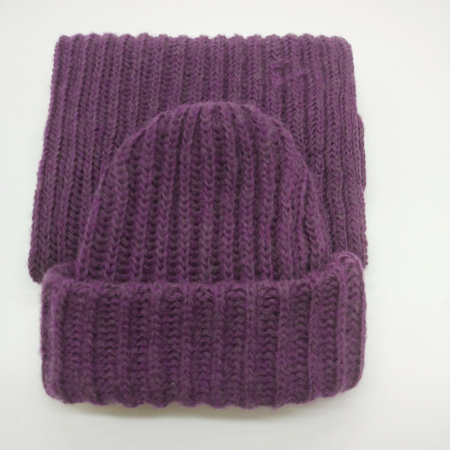 Комплект: шапка с шарфом - крупная вязка
